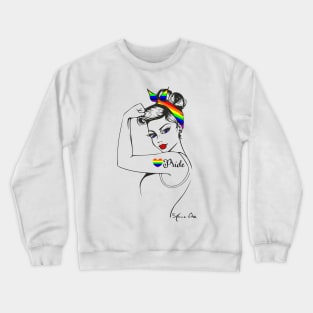 Pride LGBTQ Girl Power Pin Up by Anne Cha Love wins Crewneck Sweatshirt